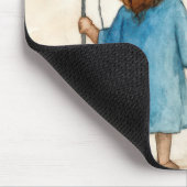 Kleines Mädchen mit IV-Ständer und Kreuz Mousepad (Ecke)