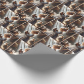 Kleines Mädchen mit Kätzchen Geschenkpapier (Ecke)