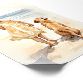 Kleines Mädchen mit Labrador Poster (Ecke)