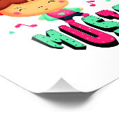 Kleines Mädchen mit Musik Fotodruck (Ecke)