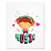 Kleines Mädchen mit Musik Fotodruck (Vorne)
