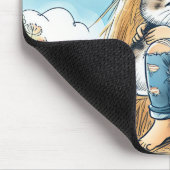 Kleines Mädchen mit Pet Kitten Mousepad (Ecke)