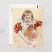 Kleines Mädchen mit Puppe 1897 Postkarte (Vorne/Hinten)