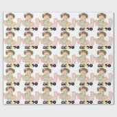 Kleines Mädchen mit Puppe und Pram Geschenkpapier (Flach)