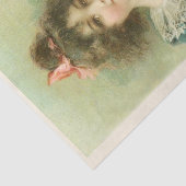 Kleines Mädchen mit rosa Rosen, Geburtstag Seidenpapier (Ausschnitt)