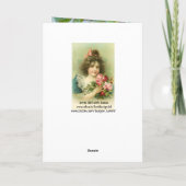 Kleines Mädchen mit rosa Roses Vatertag Karte (Rückseite)