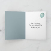 Kleines Mädchen mit rotem Ballon, das an dich denk Karte (Innenseite)