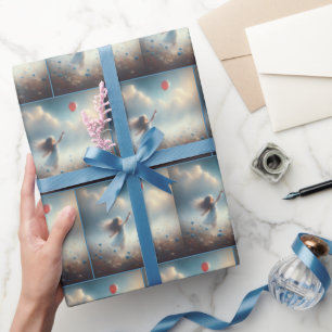 Kleines Mädchen mit rotem Ballon Geschenkpapier