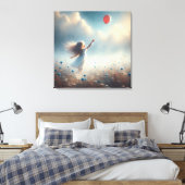 Kleines Mädchen mit rotem Ballon Leinwanddruck (Insitu (Schlafzimmer))