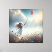 Kleines Mädchen mit rotem Ballon Leinwanddruck (Vorderseite)