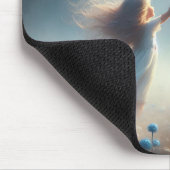 Kleines Mädchen mit rotem Ballon Mousepad (Ecke)