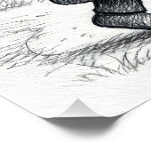 Kleines Mädchen mit roter 3D-Mütze führt ihren Hun Poster (Ecke)