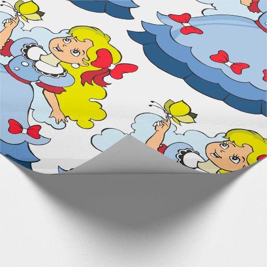 Kleines Mädchen mit Schmetterling Geschenkpapier