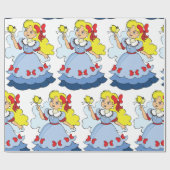 Kleines Mädchen mit Schmetterling Geschenkpapier (Flach)