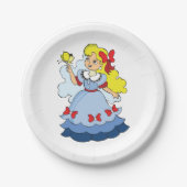 Kleines Mädchen mit Schmetterling Pappteller (Vorderseite)