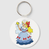 Kleines Mädchen mit Schmetterling Schlüsselanhänger (Rückseite)