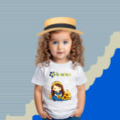 Kleines Mädchen mit Sonnenblumen Kleinkind T-shirt