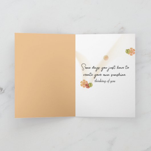 Kleines Mädchen mit Sonnenblumenglühen Karte (Innenseite)