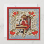 Kleines Mädchen mit Telefoneinladung (Vorderseite)