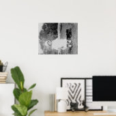 Kleines Mädchen mit Toy Wagon Foto Poster (Heimbüro)