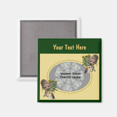 Kleines Mädchen mit Welpen-Foto Magnet (Vorderseite/Rückseite)