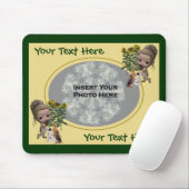 Kleines Mädchen mit Welpen-Foto Mousepad (Mit Mouse)