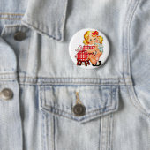 Kleines Mädchen Retro Vintage-Puppe Kind Button (Beispiel)