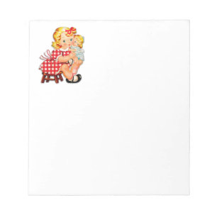 Kleines Mädchen Retro Vintage-Puppe Kind Notizblock