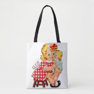 Kleines Mädchen Retro Vintage-Puppe Kind Tasche