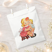 Kleines Mädchen Retro Vintage Puppenkind Geschenktütchen (Ausgeschnitten)