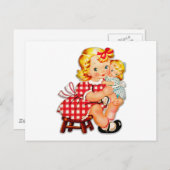 Kleines Mädchen Retro Vintage Puppenkind Postkarte (Vorne/Hinten)
