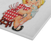 Kleines Mädchen Retro Vintage Puppenkind Schneidebrett (Ecke)