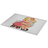 Kleines Mädchen Retro Vintage Puppenkind Schneidebrett (Ecke)
