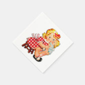 Kleines Mädchen Retro Vintage Puppenkind Serviette (Ecke)