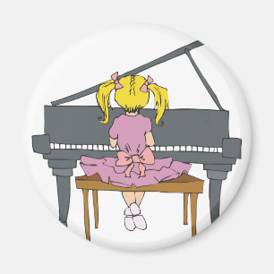kleines Mädchen spielt Klavier Magnet