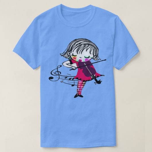 Kleines Mädchen spielt Violine Tschirt T-Shirt (Design vorne)