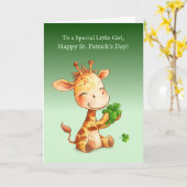 Kleines Mädchen St. Patrick's Day Süße Giraffe Sha Karte (Gelbe Blume)