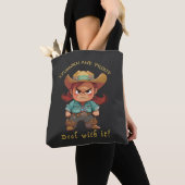 Kleines Mädchen Stubborn mit ihr Niedlich Adorable Tasche (Von Nahem)