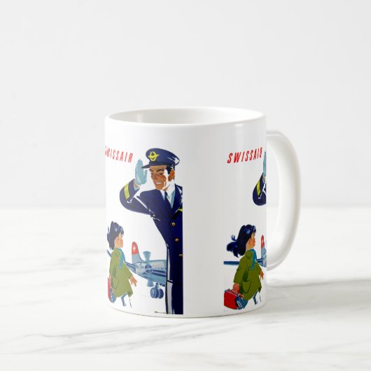 Kleines Mädchen Swissairs Kaffeetasse (VorderseiteRechts)