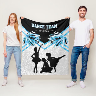 Kleines Mädchen Tanzteam Schwarz, Weiß und Babybla Fleecedecke
