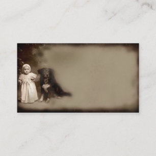 Kleines Mädchen u. ihre HundePrim Geschäfts-Kart Visitenkarte