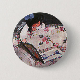 Kleines Mädchen über dem Sofa Button