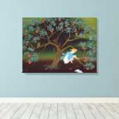 Kleines Mädchen über den Baum der Träume Leinwanddruck (Insitu (Holzboden))