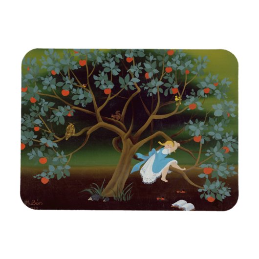 Kleines Mädchen über den Baum der Träume Magnet (Horizontal)