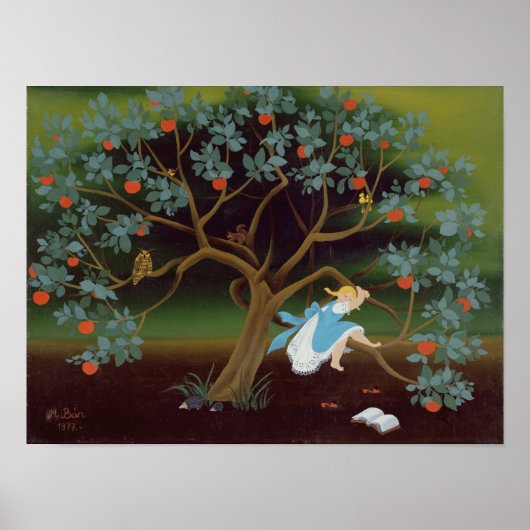 Kleines Mädchen über den Baum der Träume Poster (Vorne)