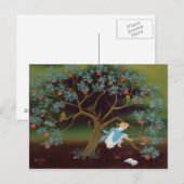 Kleines Mädchen über den Baum der Träume Postkarte (Vorne/Hinten)