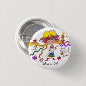 Kleines Mädchen-ukrainische Volkskunst durch Vera Button (Vorne & Hinten)