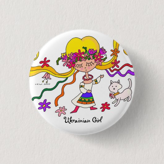 Kleines Mädchen-ukrainische Volkskunst durch Vera Button (Vorderseite)
