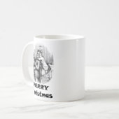 Kleines Mädchen umarmt Weihnachtskunst des Weihnac Kaffeetasse (Vorderseite Links)