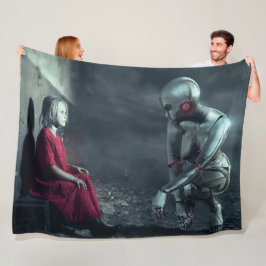KLEINES MÄDCHEN UND ANDROID FLEECEDECKE